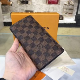 Replica Louis Vuitton Dark Brown Damier Ebene Brazza Wallet