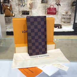 Replica Louis Vuitton Dark Brown Damier Ebene Brazza Wallet