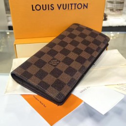 Replica Louis Vuitton Dark Brown Damier Ebene Brazza Wallet