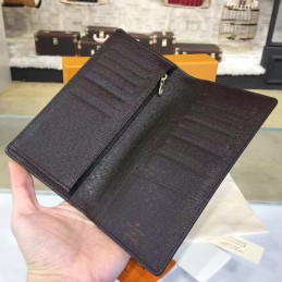 Replica Louis Vuitton Dark Brown Damier Ebene Brazza Wallet