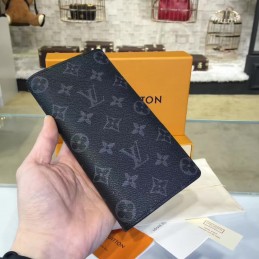 Replica Louis Vuitton Black Monogram Eclipse Brazza Wallet