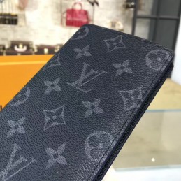 Replica Louis Vuitton Black Monogram Eclipse Brazza Wallet