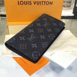 Replica Louis Vuitton Black Monogram Eclipse Brazza Wallet