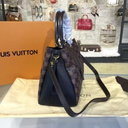 Replica Louis Vuitton Brown Damier Ebene Navy Blue Brittany Bag