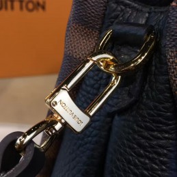 Replica Louis Vuitton Brown Damier Ebene Navy Blue Brittany Bag