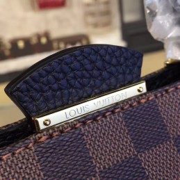 Replica Louis Vuitton Brown Damier Ebene Navy Blue Brittany Bag