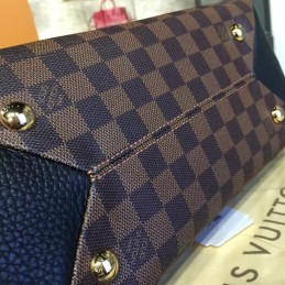 Replica Louis Vuitton Brown Damier Ebene Navy Blue Brittany Bag