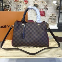 Replica Louis Vuitton Brown Damier Ebene Black Brittany Bag