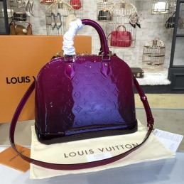 Replica Louis Vuitton Purple Patent Monogram Alma PM