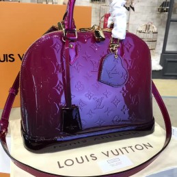 Replica Louis Vuitton Purple Patent Monogram Alma PM