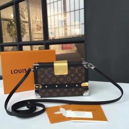 Replica Louis Vuitton Brown Monogram Gold Hardware Petite Malle