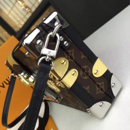 Replica Louis Vuitton Brown Monogram Gold Hardware Petite Malle