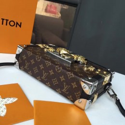 Replica Louis Vuitton Brown Monogram Gold Hardware Petite Malle