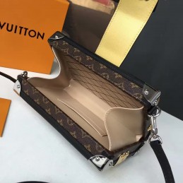 Replica Louis Vuitton Brown Monogram Gold Hardware Petite Malle