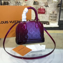 Replica Louis Vuitton Plum Patent Monogram Alma BB