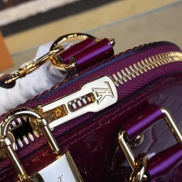 Replica Louis Vuitton Plum Patent Monogram Alma BB