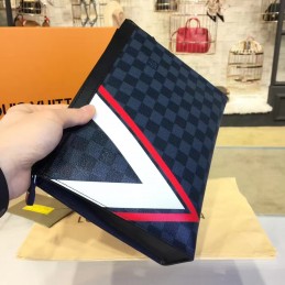 Replica Louis Vuitton Damier Cobalt V Stripe Pochette Voyage MM
