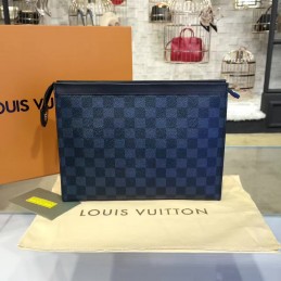 Replica Louis Vuitton Damier Cobalt V Stripe Pochette Voyage MM