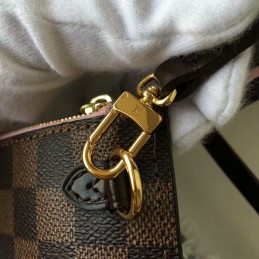 Replica Louis Vuitton Brown Damier Ebene Pink Interior Neverfull MM