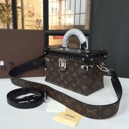 Replica Louis Vuitton Brown Monogram Black Trim City Trunk - Style 2