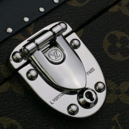 Replica Louis Vuitton Brown Monogram Black Trim City Trunk - Style 2