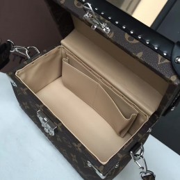 Replica Louis Vuitton Brown Monogram Black Trim City Trunk - Style 2