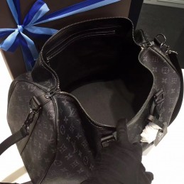 Replica Louis Vuitton Black Monogram Eclipse Keepall Bandouliere 55