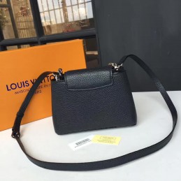 Replica Louis Vuitton Black Textured Pearl Chain Capucines Mini
