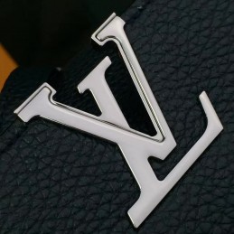 Replica Louis Vuitton Black Textured Pearl Chain Capucines Mini