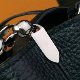 Replica Louis Vuitton Black Textured Pearl Chain Capucines Mini