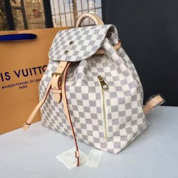 Replica Louis Vuitton White Damier Azur Beige Trim Sperone Backpack