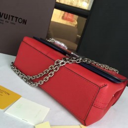 Replica Louis Vuitton Red Embossed Monogram Chain Very Bag