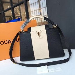 Replica Louis Vuitton Black White Two-Tone Capucines PM