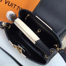 Replica Louis Vuitton Black White Two-Tone Capucines PM