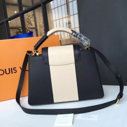 Replica Louis Vuitton Black White Two-Tone Capucines PM