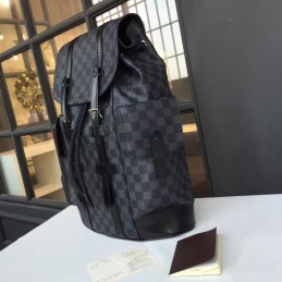 Replica Louis Vuitton Black Damier Graphite Black Trim Christopher Backpack