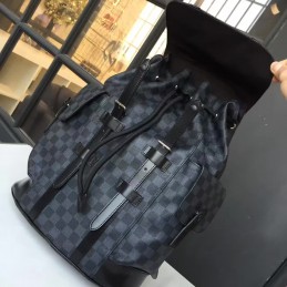 Replica Louis Vuitton Black Damier Graphite Black Trim Christopher Backpack