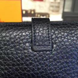 Replica Hermes Black Pebbled Bearn Wallet Silver H Hardware