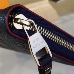 Replica Louis Vuitton Navy Embossed Monogram Zippy Wallet