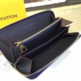 Replica Louis Vuitton Navy Embossed Monogram Zippy Wallet