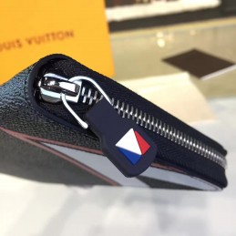 Replica Louis Vuitton Damier Graphite Red White V Stripe Zippy Organizer Wallet