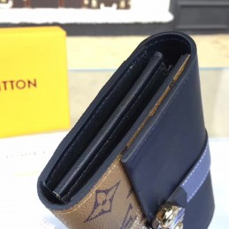 Replica Louis Vuitton Black Brown Monogram Bee Column Wallet