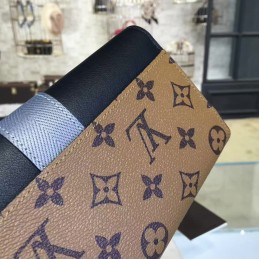 Replica Louis Vuitton Black Brown Monogram Bee Column Wallet