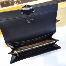 Replica Louis Vuitton Black Brown Monogram Bee Column Wallet