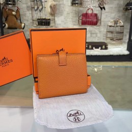 Replica Hermes Caramel Bearn Compact Wallet Silver H Hardware