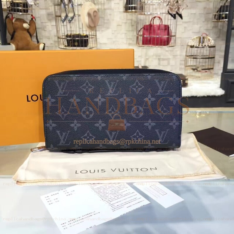 Replica Louis Vuitton Black Monogram Eclipse Zippy XL Wallet