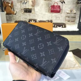 Replica Louis Vuitton Black Monogram Eclipse Zippy XL Wallet