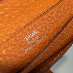 Replica Hermes Caramel Bearn Compact Wallet Silver H Hardware