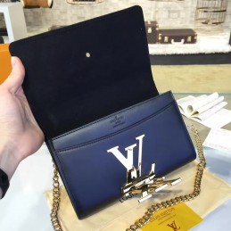 Replica Louis Vuitton Navy Blue Chain Louise GM