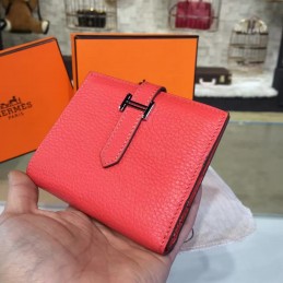 Replica Hermes Coral Bearn Compact Wallet Silver H Hardware